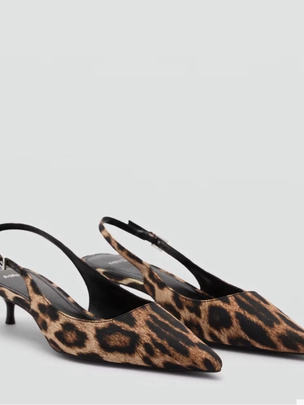 Mango Leopard-Print Slingback Kitten Heel - BROKEN STRAP